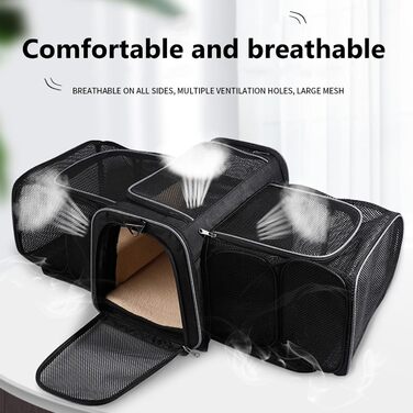 Транспортна переноска для кота/собаки Ruyiczb, розширювана, сіра