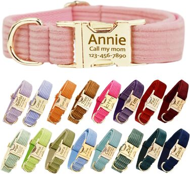 Персоналізоване собаче нашийник з металевою застібкою, нашийник з іменем та номером телефону, регульовані розміри для великих та середніх собак