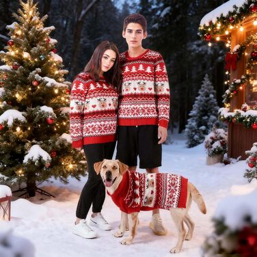 Пуловери для собак та господарів MuYaoPet на Різдво, сімейний комплект, розміри XS-4XL для людей