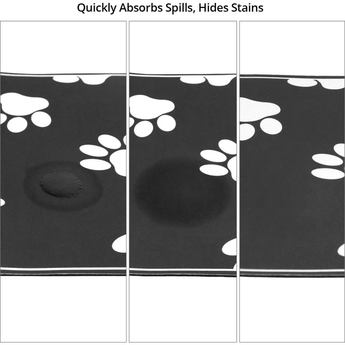 Килимок для годування собак та котів QWORK® 30x50 см, водопоглинаючий, сірий