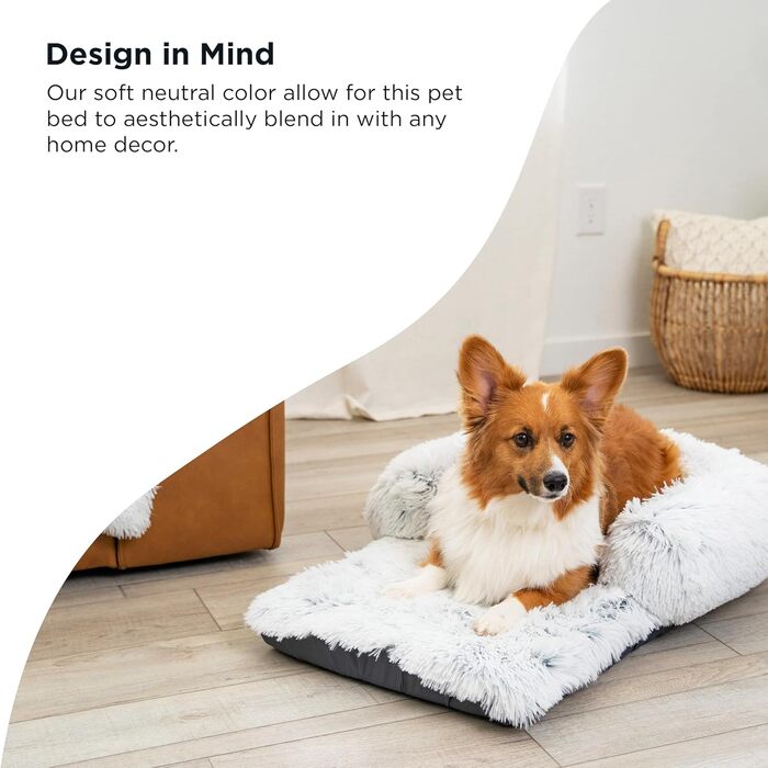 Лежак для собак Best Friends by Sheri Bolster Nap Mat, з бортиком, для клітки, м'який, машинне прання, морозно-сірий, 76x48 см