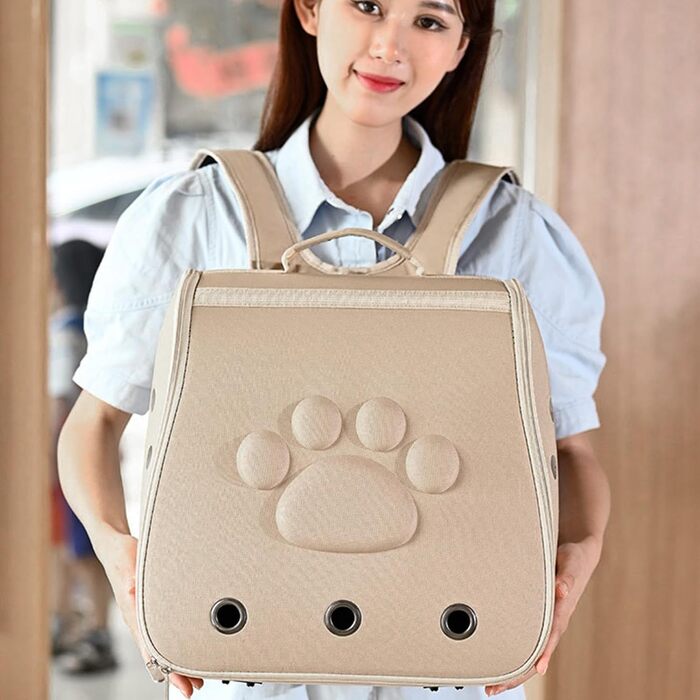 Транспортна сумка для котів та домашніх тварин, дихаюча переноска для котів, маленька переносна сумка для котів та собак, зручна сумка для тварин у подорож (хакі)