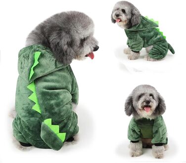 Костюм для собак FRCOLOR (зелений, L) - 3 шт. Динозавр, теплий матеріал, для свят та фотосесій