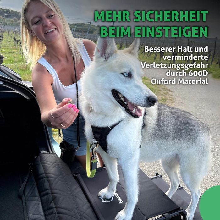 Захист краю багажника для автомобіля: міцний кріплення на липучці + гачки, захист для собак, килимок у багажник, захист краю багажника, ідеальна посадка, міцний матеріал, чорний колір