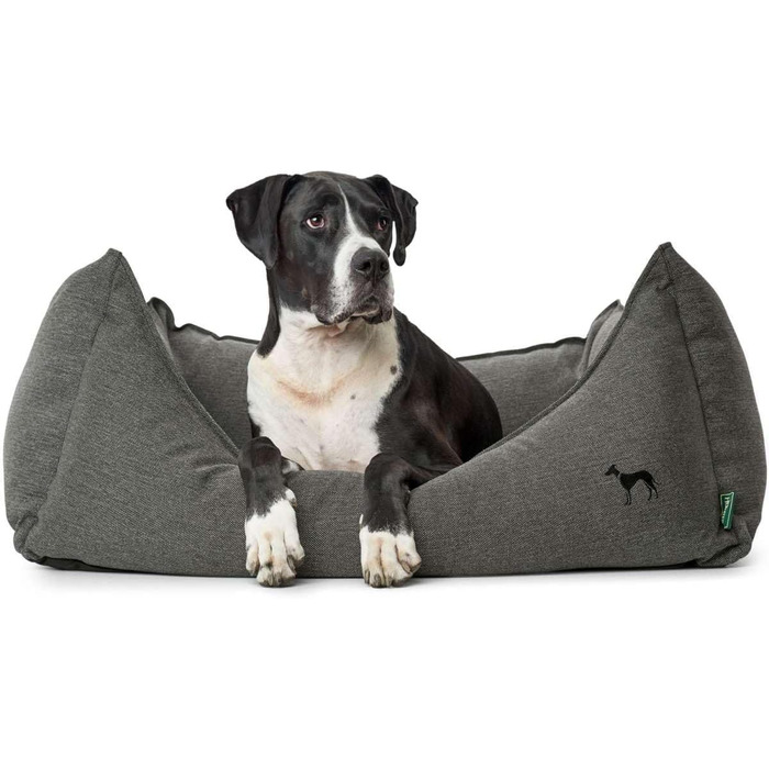 Диван для собак Livingston, класичний, структура тканини, розмір M, антрацит, 80x60x25 см