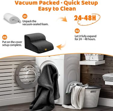 Сходинка для собак Gimars з 30D піною, широка та стійка, 3 сходинки, 40 см, знімний та пральний чохол, неслизьке дно, портативна рамка для маленьких собак до дивану, ліжка, авто (2 сходинки, чорний)