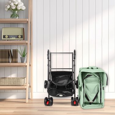 Дитяча коляска для собак середніх порід, 25 кг, 4 колеса, складна, для подорожей, сіра (50 x 65 x 99 см)