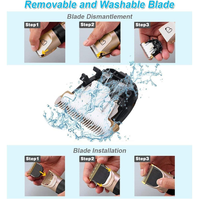 eSynic Професійна машинка для стрижки котів та собак, триммер для лап, електрична машинка для грумінгу, 4 насадки
