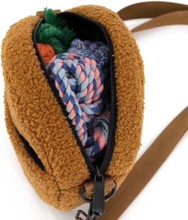 Сумка для ласощів для собак COOWONE - ідеальна для прогулянок та тренувань. Вбудований диспенсер для відходів. Колір: коричневий 2.0