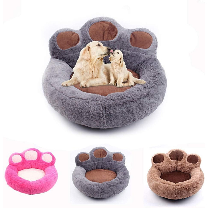 Крісло-лежанка для собак Bärentatze, знімний чохол, для дому та вулиці, миється, подушка для собак, котів, лежанка для собак, корзина для собак, гніздо для котів, лежанка для собак, м'яка, розмір M: 68x62 см, сірий колір