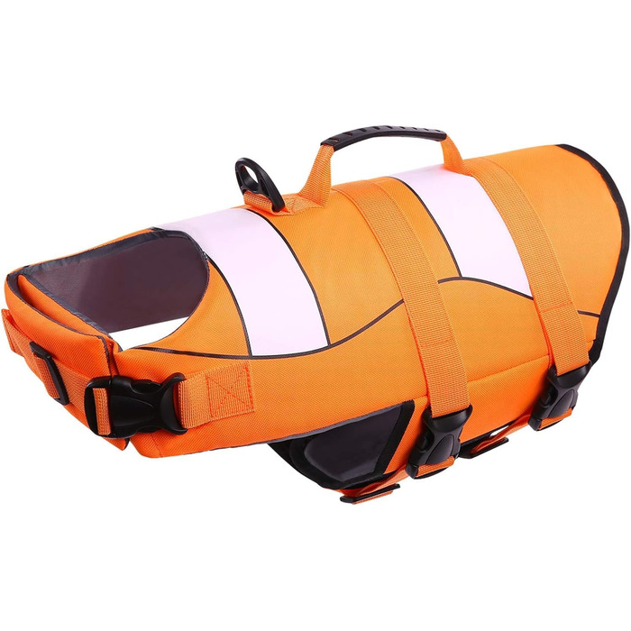 Рятувальний жилет для собак ASENKU, розмір L, оранжевий (для такс, чихуахуа, французького бульдога, лабрадора)
