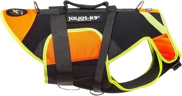 Julius-K9 IDC Мультифункціональний жилет для собак 3в1, розмір L, чорний та UV-помаранчевий