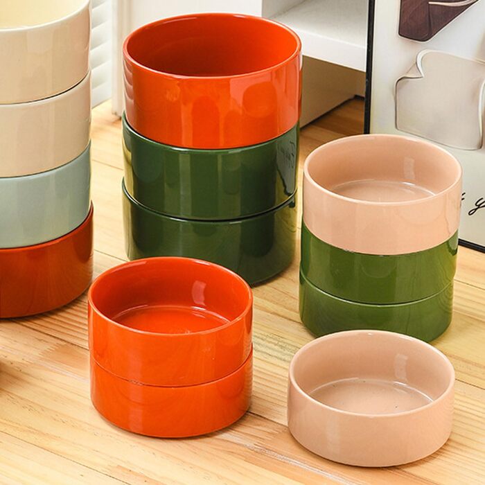 Набір мисок для котів та собак Petygooing з кераміки, на підставці, годівниця та поїлка, середнього розміру, неслизькі, комплект з 2 мисок для котів, миска для маленьких та середніх собак (800 мл/3,6 (Миски для цуценят/маленьких собак та котів 400 мл*2), 