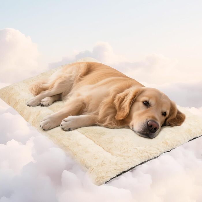 М'яка лежанка для собак Mora Pets: зручна та миюча підстилка для маленьких, середніх та великих собак. Розмір 74x46 см (XXL 104x69 см), колір бежевий