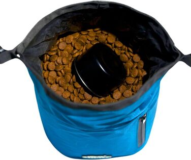 Сумка для корму для собак Callieco з лопаткою та кишенею на блискавці, водонепроникний контейнер для дому, подорожей на авто, кемпінгу, перевезень авіакомпаніями та іншого (Зелений, 32 чашки)