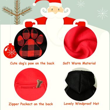 Теплий зимовий пуловер для собак великих порід, костюми, одяг, 2 шт. (Чорний + Червоний, розмір L)