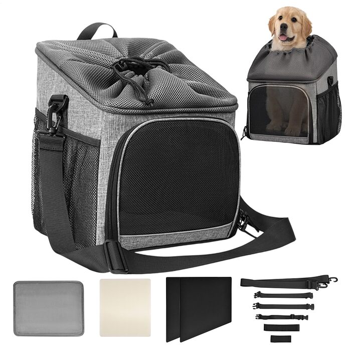 Кошик для собак на велосипед з аксесуарами | Знімна легка сумка з дихаючим матеріалом для подорожей, кемпінгу, покупок