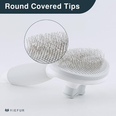 Щітка для котів з силікону, самоочисна, для короткої та довгої шерсті, біла