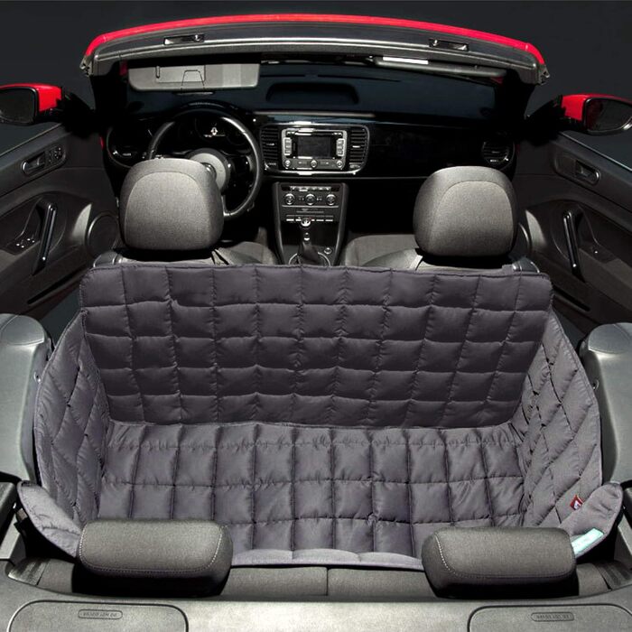 Килимок для собак Doctor Bark Cabrio з боковинами та блискавками, універсальний розмір, стійкий до подряпин, нековзкий, для заднього сидіння, підходить для кабріолетів та купе, сірий M