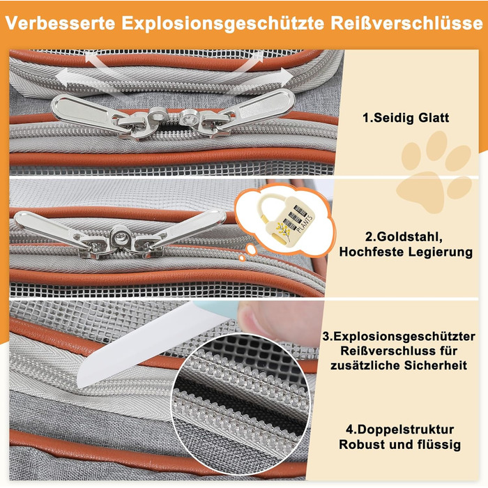 Сумка-переноска для котів та собак до 7 кг COMSLE (42x22x25 см, світло-сіра)