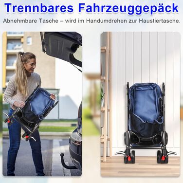 Візок для тварин Homewell: легкий, зручний, до 20 кг (блакитний)