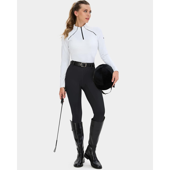 Легінси для верхової їзди HMILES для жінок, повний силіконовий покриття, висока талія, еластичні, з кишенею для телефону та петлями для ременя, сірі, розмір S