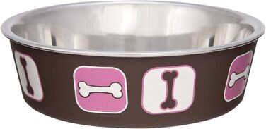 Миска для собак Loving Pets Bella Bowls, нержавіюча сталь, велика (L), колір коричневий. Об'єм 750 мл.