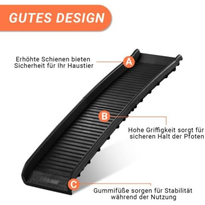 Сходинка для собак LEADZM, складна, до 50 кг, для багажника авто, чорна (160x40 см)