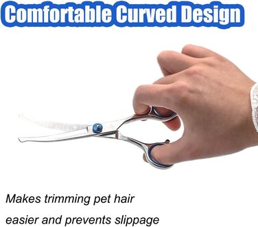 Ножиці для грумінгу собак, нержавіюча сталь, вигнуті ножиці для догляду за тваринами з безпечними закругленими кінцями, для собак та котів