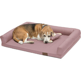 Ортопедичне ліжко для собак Juelle, розмір M (100x75 см), пудрово-рожевий колір, знімний чохол, машинне прання, Lucky M-XXL