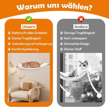 Настінна гамак для котів, комплект для лазіння з масиву дерева з котячою сходинкою - стабільне котяче ліжко, економне місце для сну, лазіння та відпочинку (гамак для котів + 2 сходинки)