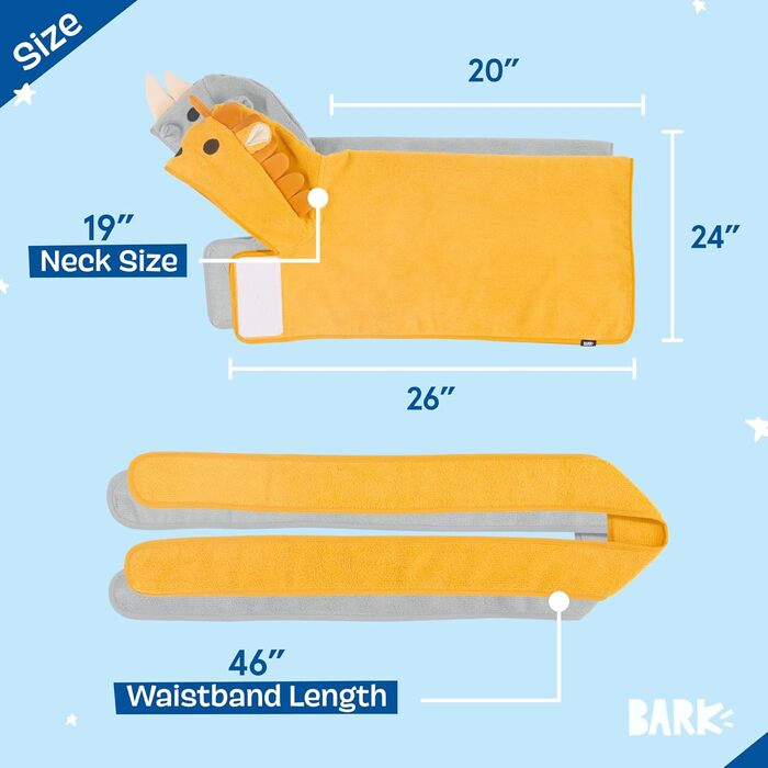 Рушник для собак BarkBox – халат, легкий, швидковисихаючий, розмір S (Лев/Носоріг, Medium)