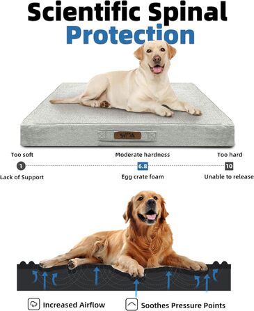 Ліжко для собак Sytopia XXL, водовідштовхувальне, кошик, 59 кг, для великих собак, для дому та вулиці, світло-сірий, 127 см, XX-Large