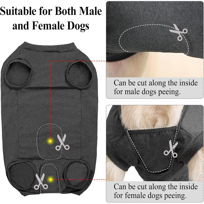 Післяопераційний боді для собак Cyponpy: захист від лизання та ран (L, сірий)