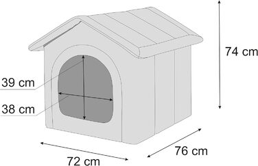 Будка-лігво для собак і котів XXXL, 76x72 см, темно-коричнева