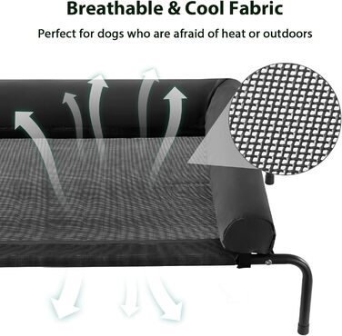 Кругле ліжко для собак великих порід RRPETHOME з металевим каркасом, U-подібною подушкою, чорного кольору. Розмір: 91.4 x 66 x 20.3 см