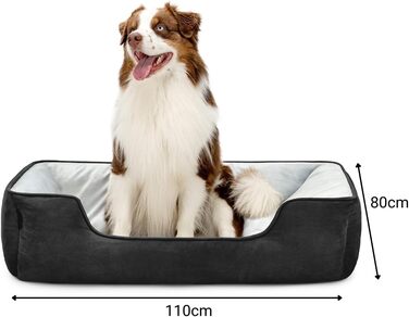 Килимок-ліжко для собак Lionto 2-в-1 з комфортним входом, чорний/сірий, 110x80 см