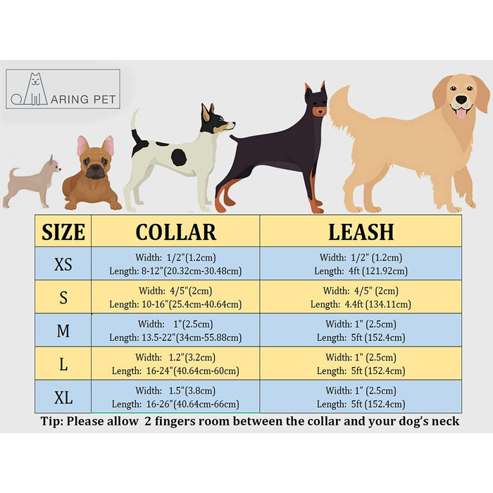 Набір повідка та нашийника для собак Aring Pet, оксамитовий нашийник та повідок, регульований для маленьких, середніх та великих собак, блакитний