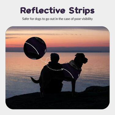 Водонепроникна куртка для собак XL, тепла флісова жилетка для великих собак, камуфляж, фіолетовий (A-Lila)