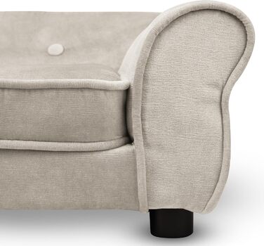 Дизайнерський диван для собак і котів Mg Design білий – м'яке ліжко з підлокітниками та спинкою, велюрове, декоративне, для дрібних і середніх собак, котів