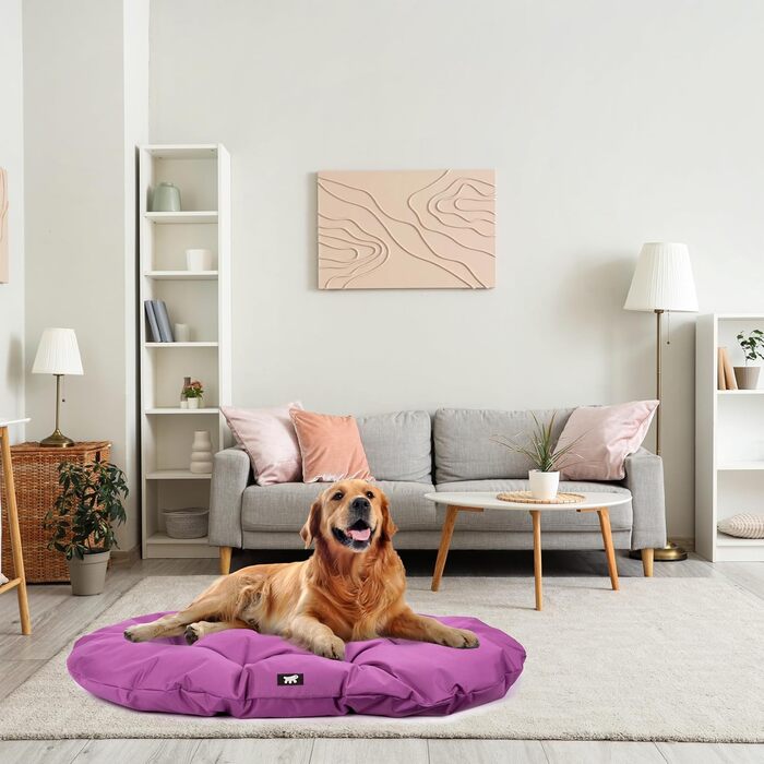 Крісло-ліжко для собак Ferplast великих порід: ортопедичне, знімний чохол, водонепроникне, 110 x 70 x 8 см, фіолетовий