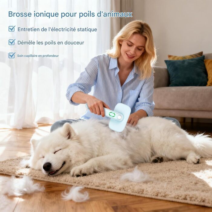 Самоочищувана щітка для собак та котів - інструмент для грумінгу, масажу та розплутування шерсті | для довгої та короткої шерсті