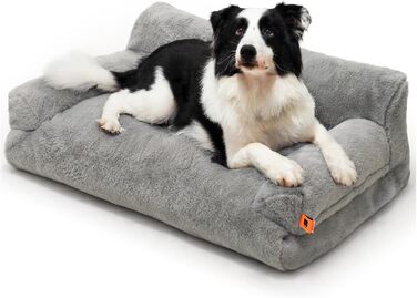 М'яке ліжко для котів та собак MeWoofun, сіре, 85x65x29 см