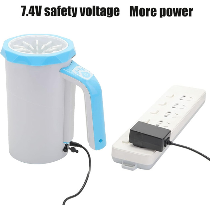 Автоматичний очищувач лап для собак PJDDP, портативний миючий пристрій для лап з м'якою силіконовою масажною щіткою, для великих і середніх собак, блакитний