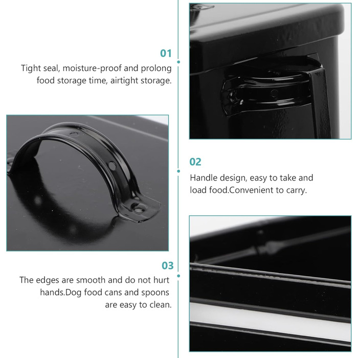 Контейнери для зберігання корму для тварин Ipetboom, метал, корм для котів та ласощі, набір контейнерів з лопаткою, герметичні ємності для корму собак та котів, контейнери для зберігання корму для домашніх тварин
