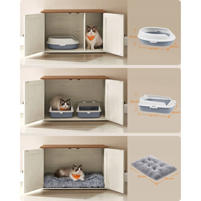 Закритий лоток-туалет для котів Songmics, 53 см x 80 см x 50 см