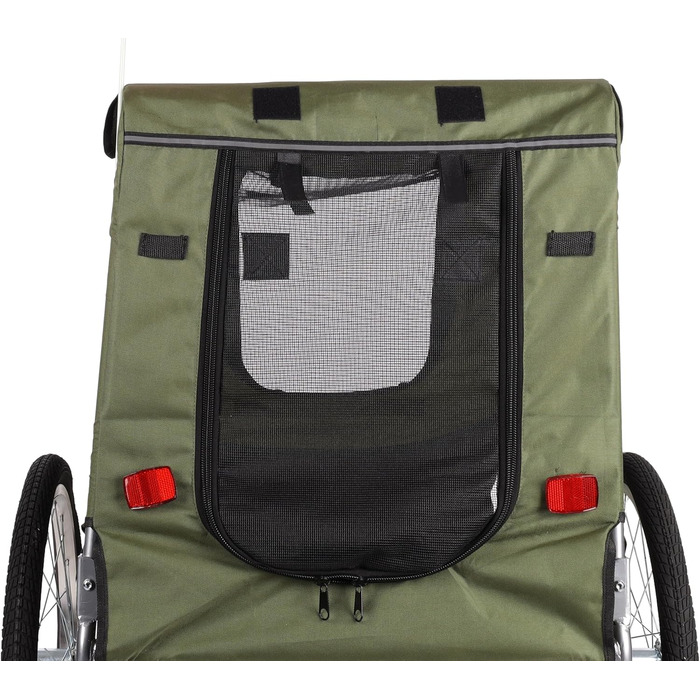 Причіп для велосипеда Flamingo Tybalt, зелений – 76 x 57 x 65,5 см, підходить для електровелосипедів, з відбивачами, практичний, довговічний та стильний