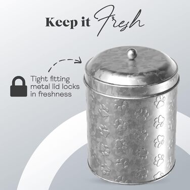 Amici Pet металевий контейнер для корму для цуценят, середній, 10 oz, оцинкований