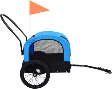 Причіп для велосипеда, 63,5x143x103 см, блакитний та чорний
