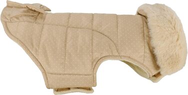 Жакети для собак Flamingo Guzzi з м'якого флісу з бантиком, 30 см, ідеально підходять для маленьких порід, таких як чихуахуа, йоркширський тер'єр, пудель (БЕЖЕВИЙ 30см)